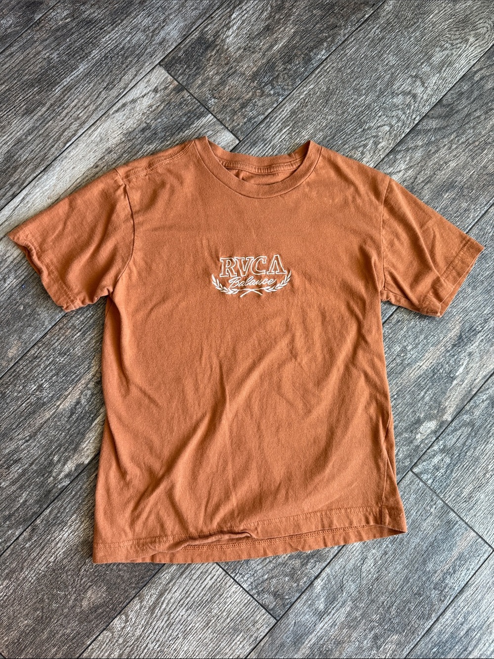 RVCA Burnt Orange Crest Logo Tee
